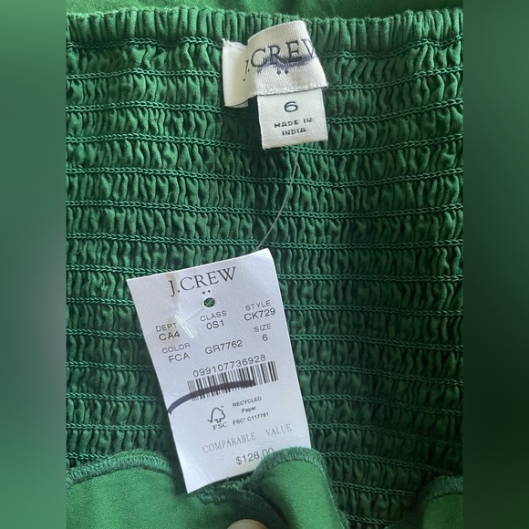 New J.Crew Scallop-trim button-front midi dress Size 6 - Picture 9 of 12